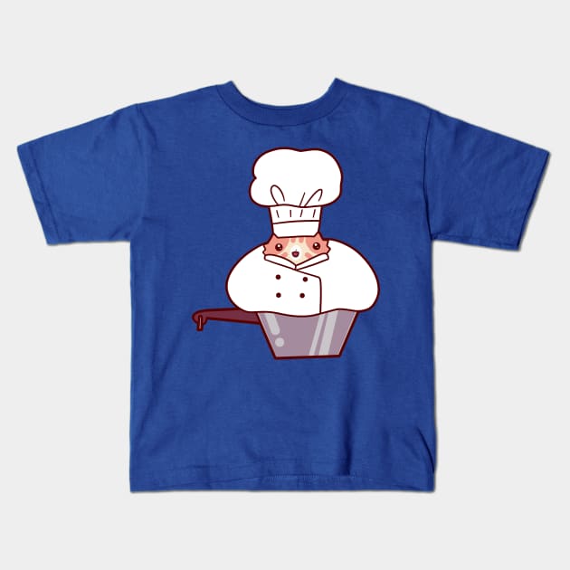 Chef Cat Sitting in Pot Kids T-Shirt by saradaboru